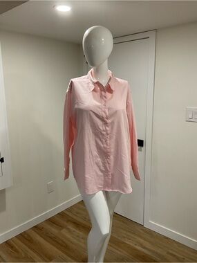 Lane Bryant Light Pink Button-Down Shirt